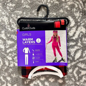 Cuddl Duds Girls 2 Piece Red and Black Set NEW